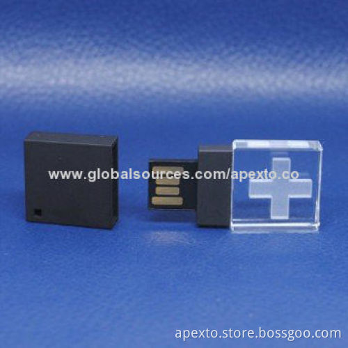 Mini Crystal USB Flash Drive with 8GB Storage Capacity, Supports Password Protection and Bootable